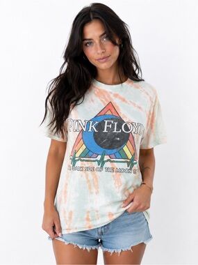 Pink Floyd Liquid Blue Dark Side of the Moon Tie Dye Band T Shirt Small Graphic